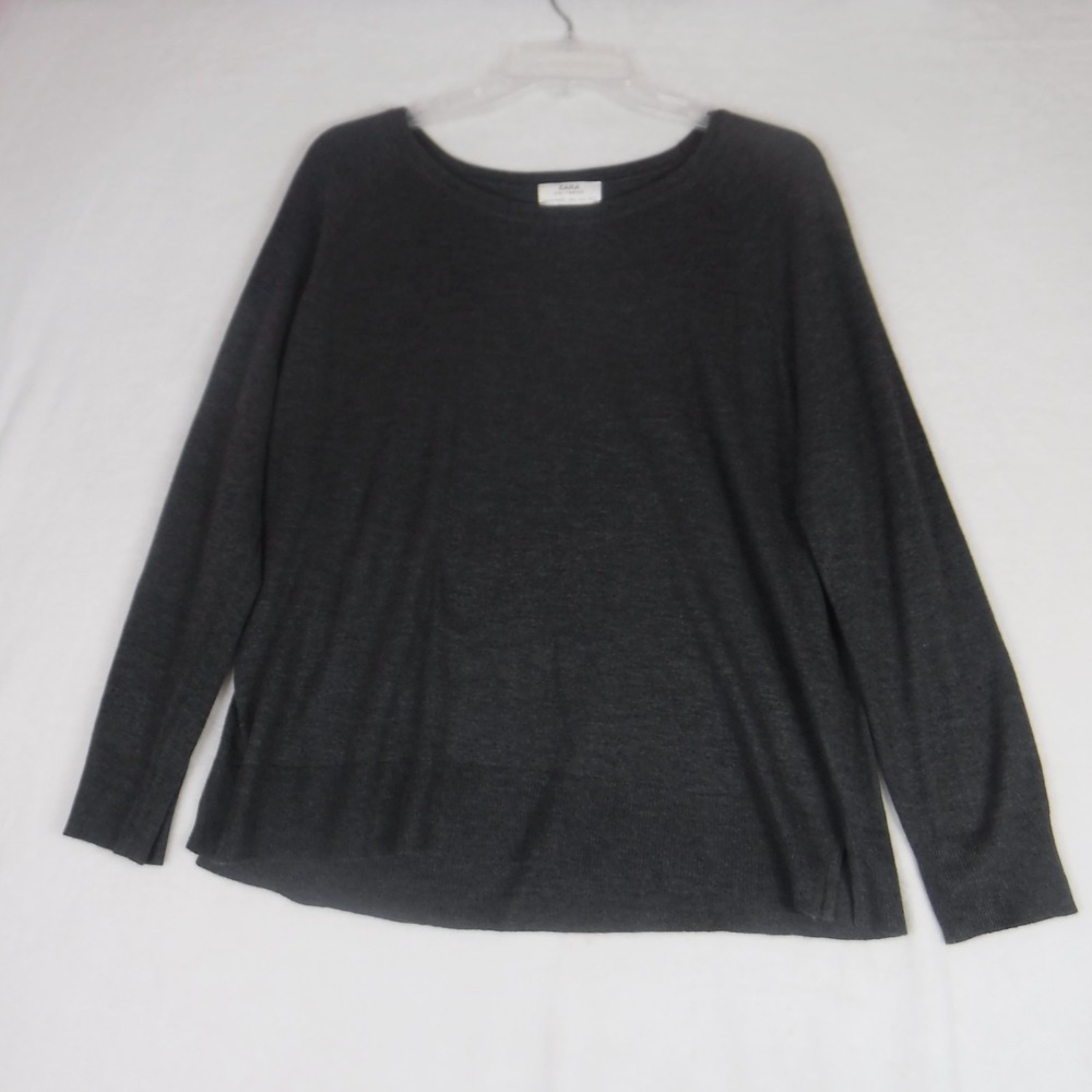Zara Knitwear Women's XL Gray‎ Long Sleeve Sweater Pullover Top Super Soft
